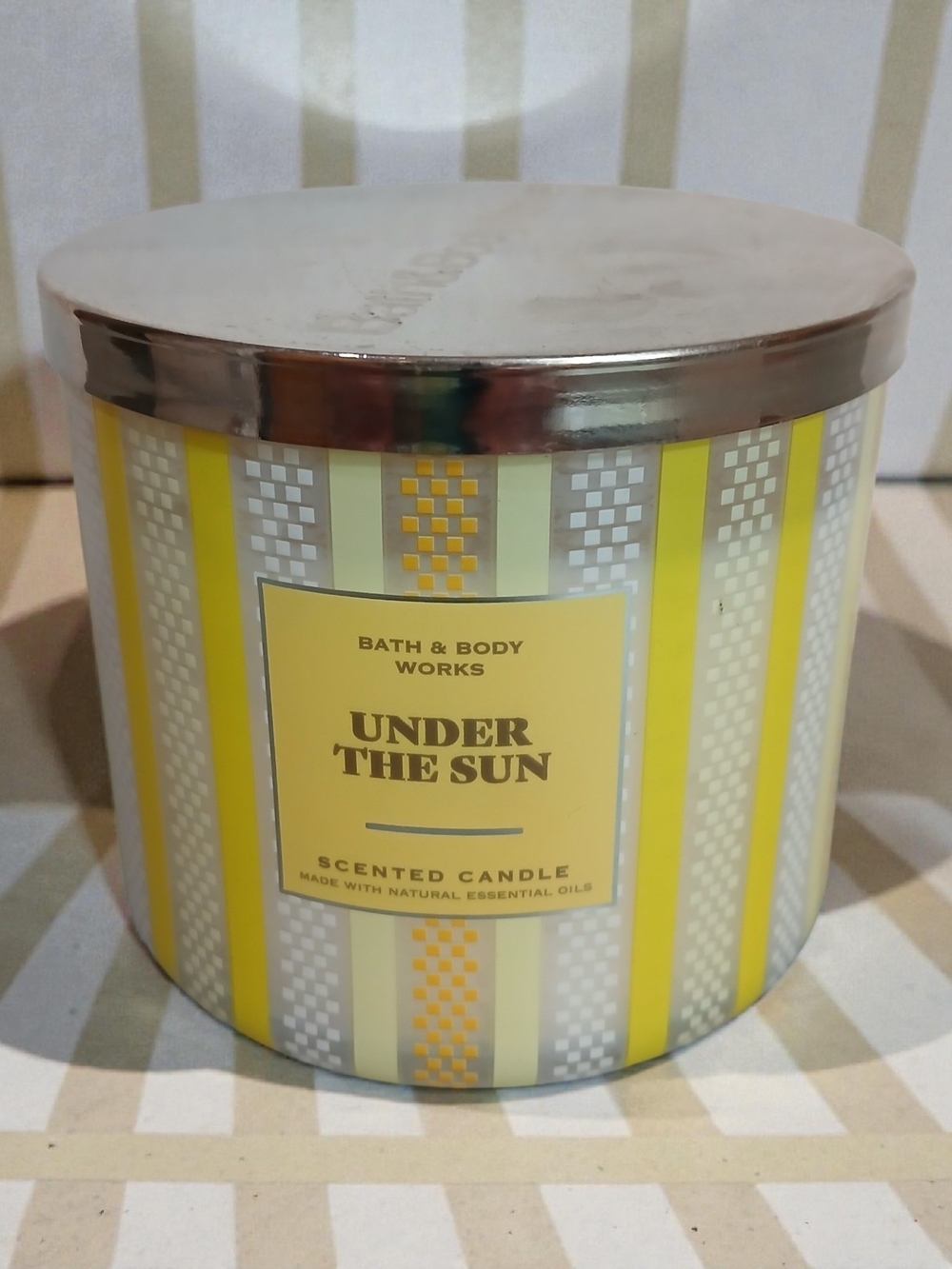 Bath & Body Works Under The Sun Scented Candle - Yellow & Silver